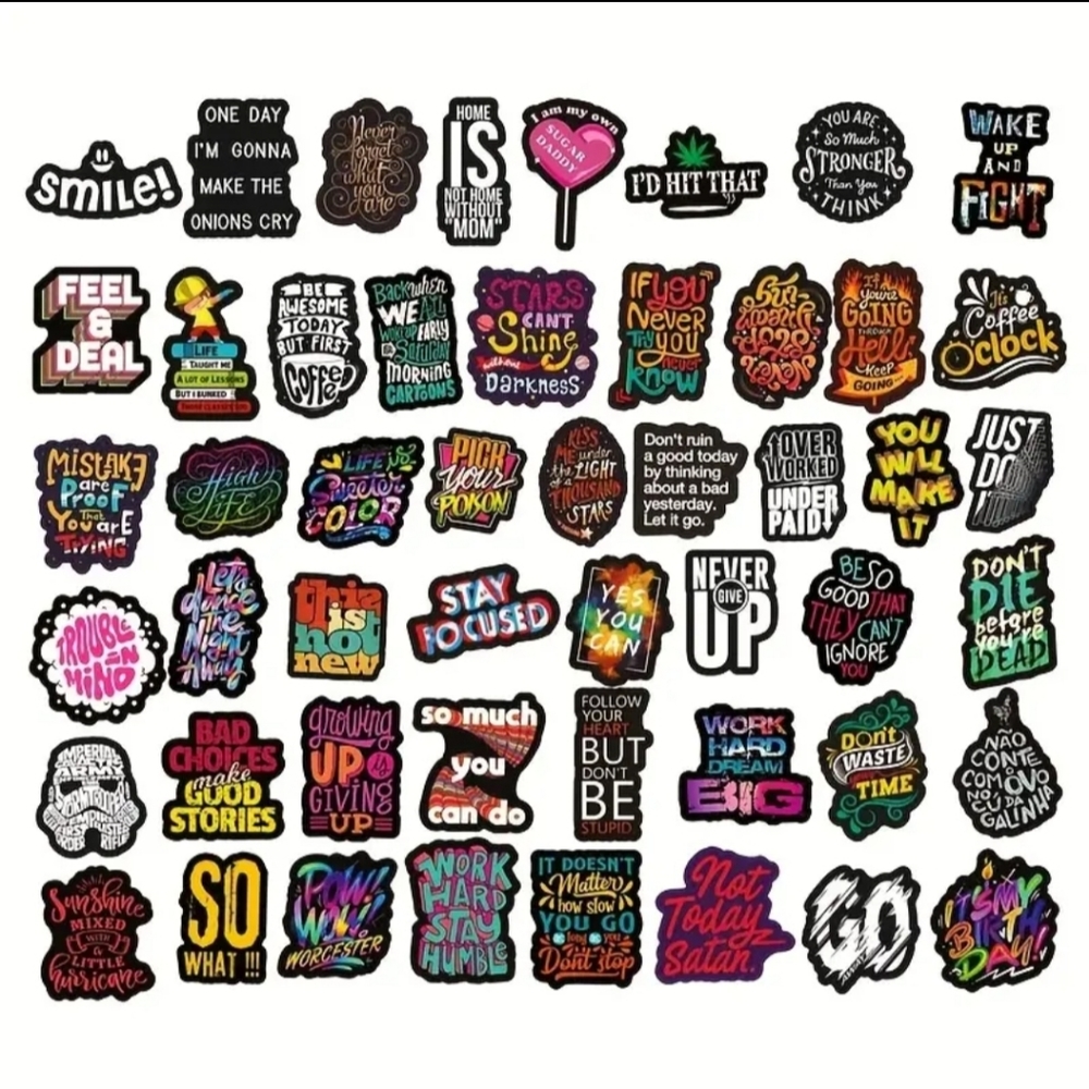 50 Stickers | No Repeats | Glossy Finish | Durable | Waterproof | Reusable - Picture 5 of 12
